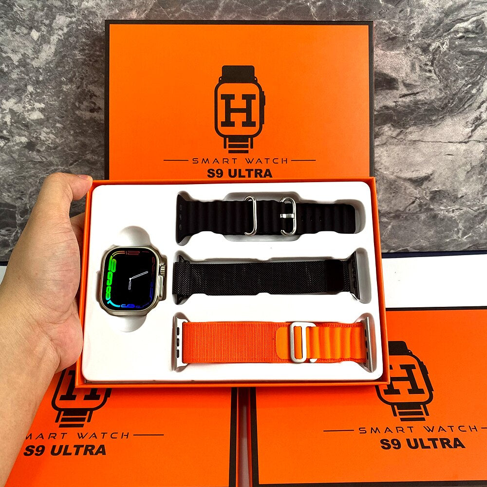 H10 Ultra Max 4in1 Smartwatch Four Straps 2.01 HD Inch 49mm Large Gold  Watch Real Screw Buckle Wireless Charging Series 8 - China Watch and Gift  Watches price