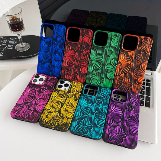 LuxuryKase LK138 Double Shaded 3D Flower Print Case For iPhone