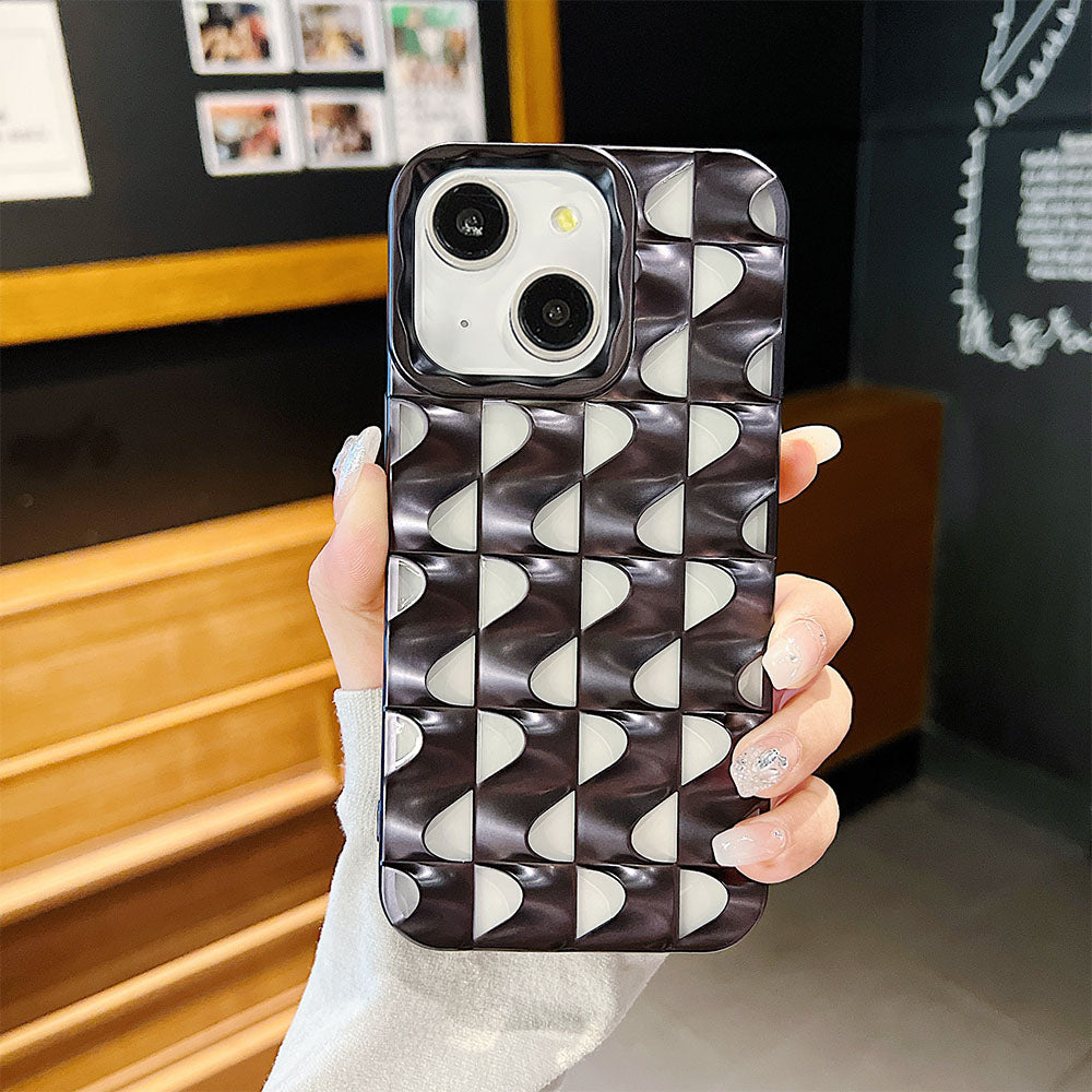 LuxuryKase LK148 3D Metal Texture Hollow S Pattern Soft For iPhone 15 Pro Max