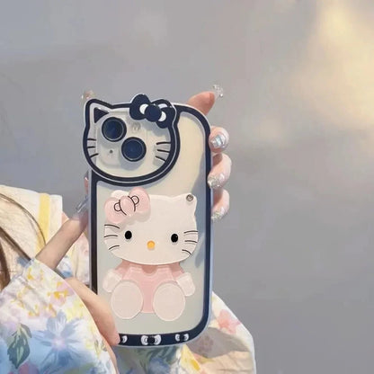 LuxuryKase LK163 Cute Kitty 3D Mirror Case Cover For iPhone