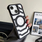 LuxuryKase LK172 Carbon Fiber Texture Magnetic Mag-Safe Lens Holder Frameless Case Cover For iPhone