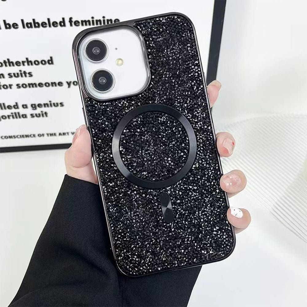 LuxuryKase LK133 Shining Star Flash Diamond Magnetic Mag-Safe Case for iPhone 11 12 13 14 15 Plus Pro Max