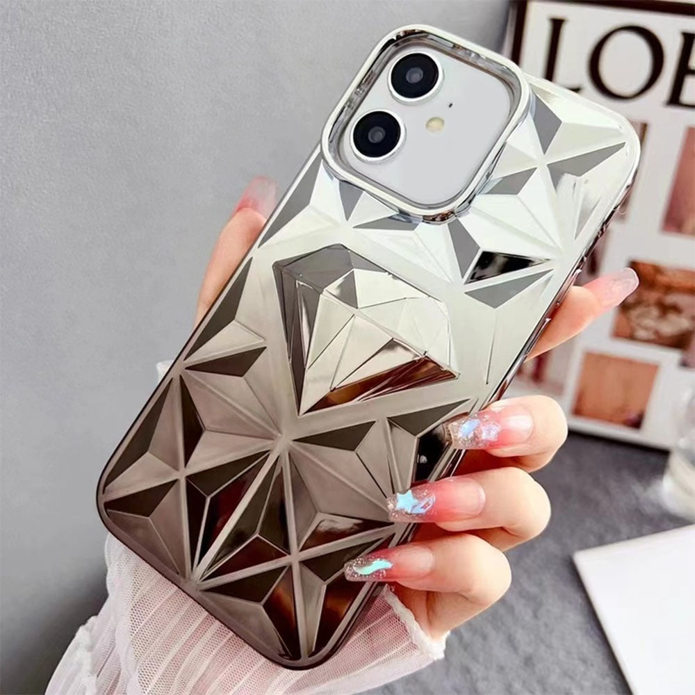 LuxuryKase LK136 Anti Yellowing Electroplated Diamond Gradient Pattern Case For iPhone 11 12 13 14 15 Plus Pro Max