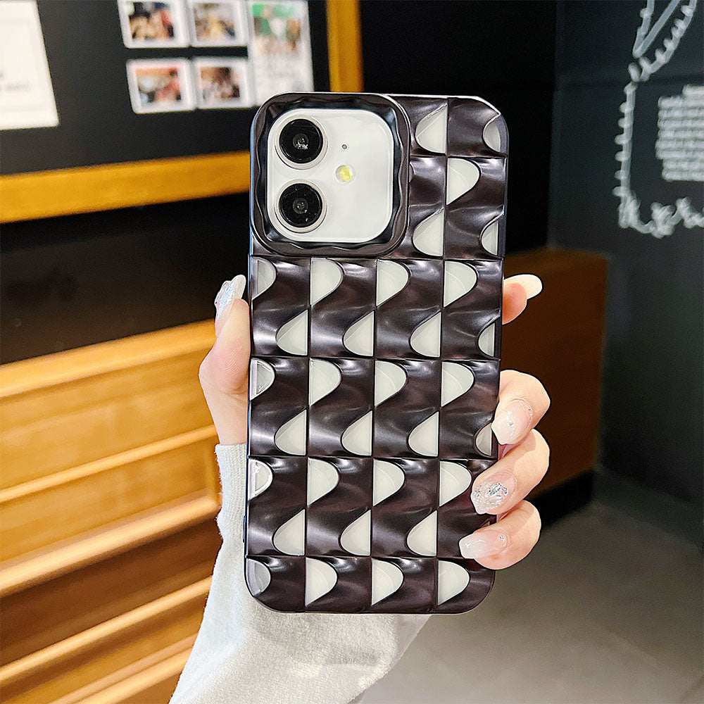 LuxuryKase LK148 3D Metal Texture Hollow S Pattern Soft For iPhone 11 12 13 14 Pro Max