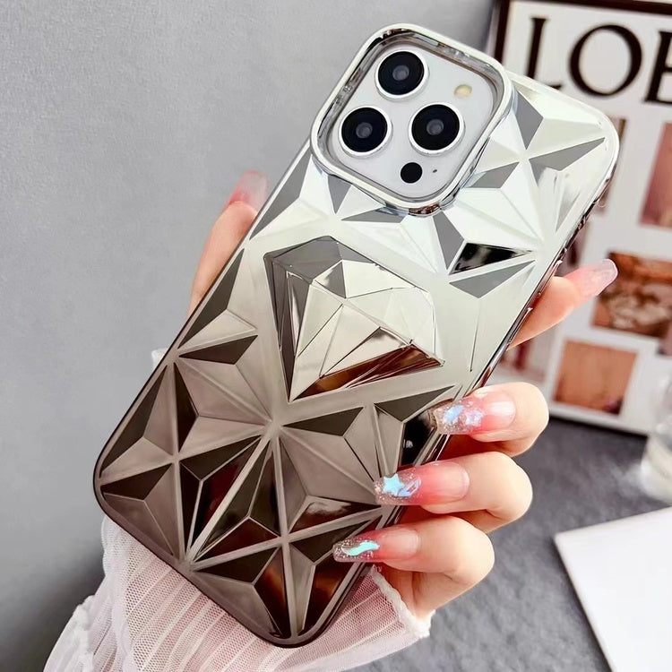 LuxuryKase LK136 Anti Yellowing Electroplated Diamond Gradient Pattern Case For iPhone 11 12 13 14 15 Plus Pro Max