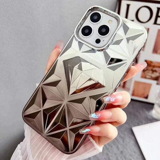 LuxuryKase LK136 Anti Yellowing Electroplated Diamond Gradient Pattern Case For iPhone 11 12 13 14 15 Plus Pro Max