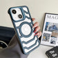 LuxuryKase LK172 Carbon Fiber Texture Magnetic Mag-Safe Lens Holder Frameless Case Cover For iPhone 13 14 15 16 Plus Pro Max