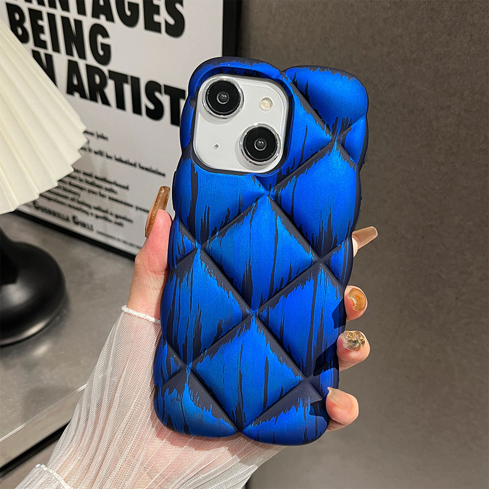 LuxuryKase LK139 Puffer Design Double Shaded Print Case For iPhone 15 Pro Plus Max