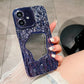 LuxuryKase LK149 Makeup Mirror Creative 3D Rock Pattern Shockproof Case For iPhone