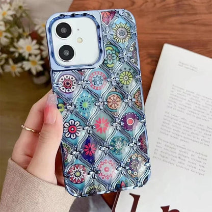 LuxuryKase LK125 Electroplated Shell Star Flower Pattern Case For iPhone