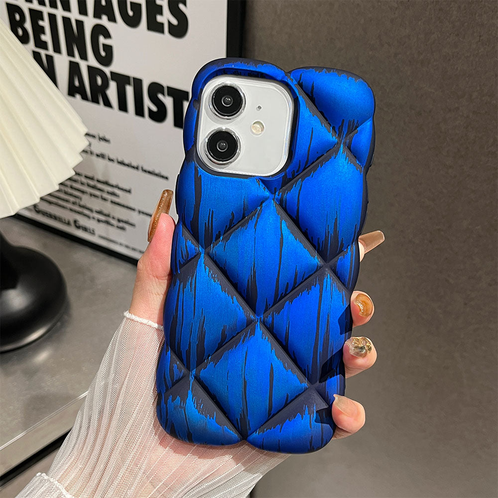 LuxuryKase LK139 Puffer Design Double Shaded Print Case For iPhone 11 12 13 14 Pro Plus Max