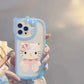 LuxuryKase LK163 Cute Kitty 3D Mirror Case Cover For iPhone 13 14 15 16 Plus Pro Max