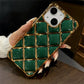 LuxuryKase LK152 Plating Diamond Lattice Grid Case For iPhone 13 14 15 Pro Plus Max