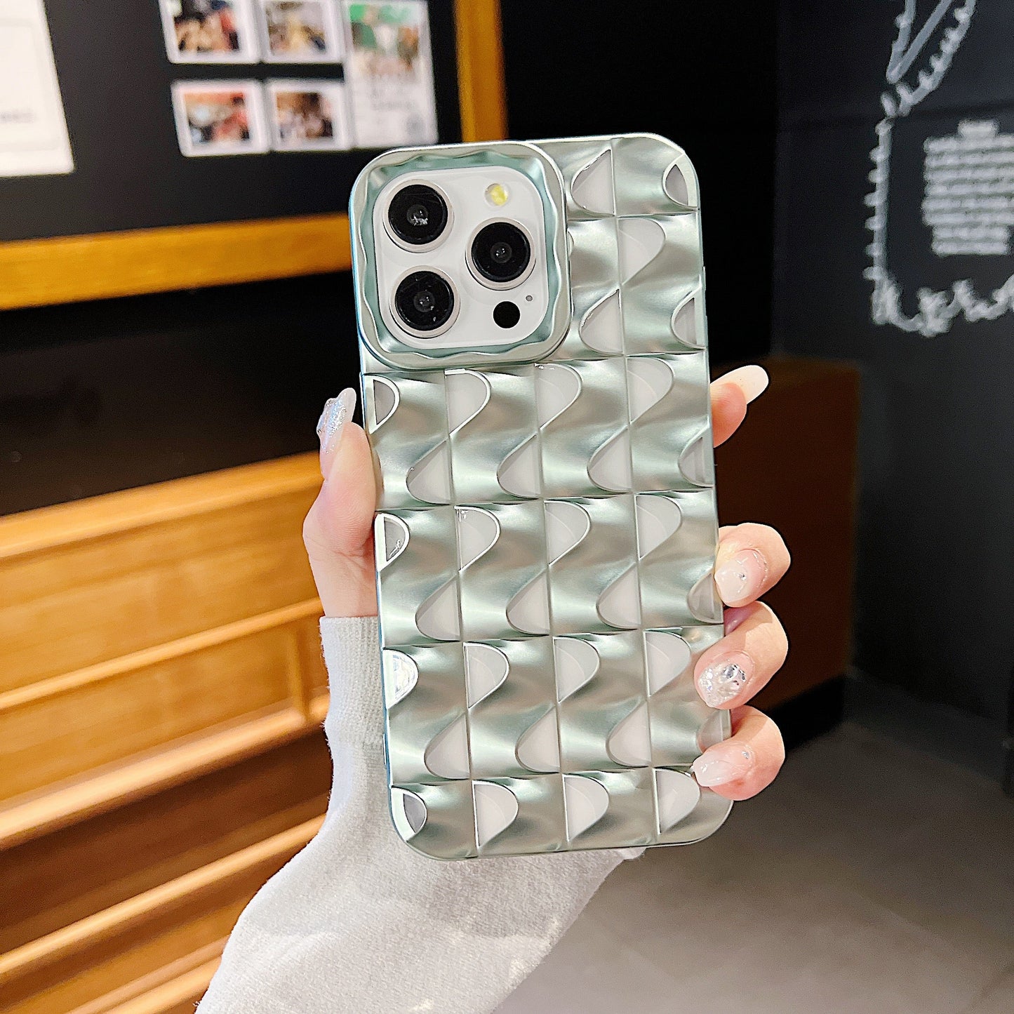 LuxuryKase LK148 3D Metal Texture Hollow S Pattern Soft For iPhone 15 Pro Max