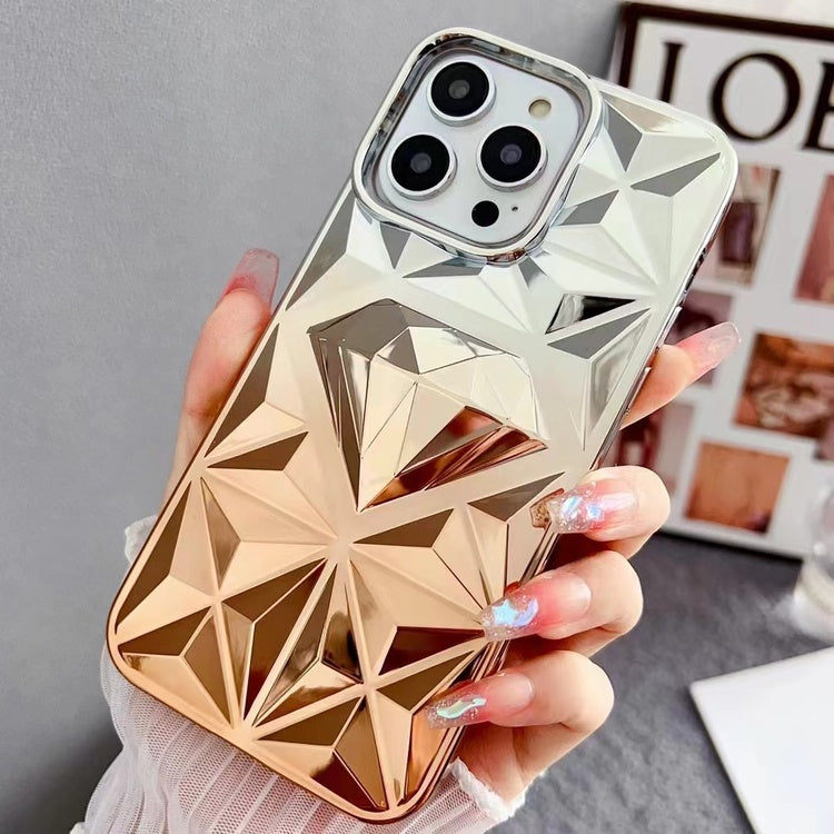 LuxuryKase LK136 Anti Yellowing Electroplated Diamond Gradient Pattern Case For iPhone 11 12 13 14 15 Plus Pro Max