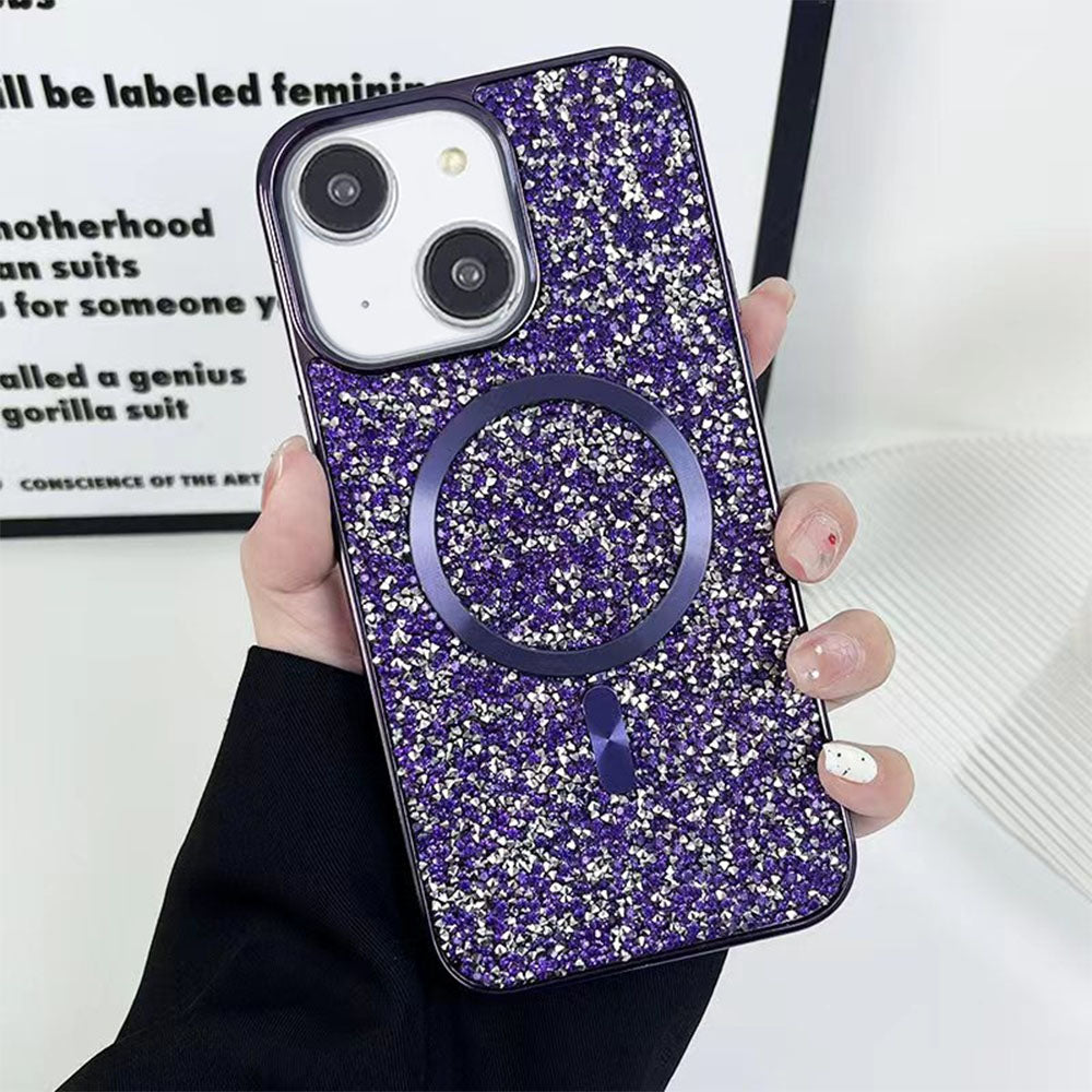 LuxuryKase LK133 Shining Star Flash Diamond Magnetic Mag-Safe Case for iPhone 11 12 13 14 15 Plus Pro Max