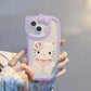 LuxuryKase LK163 Cute Kitty 3D Mirror Case Cover For iPhone 13 14 15 16 Plus Pro Max