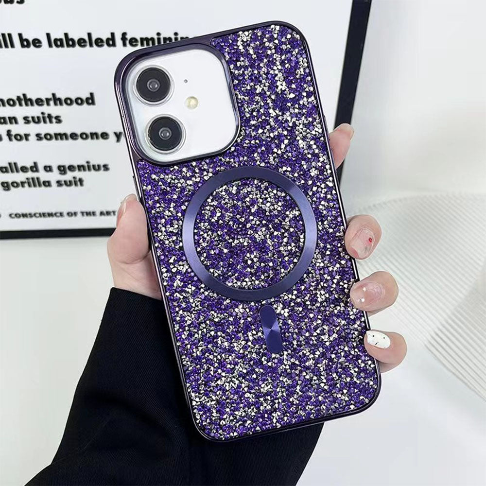 LuxuryKase LK133 Shining Star Flash Diamond Magnetic Mag-Safe Case for iPhone 11 12 13 14 15 Plus Pro Max