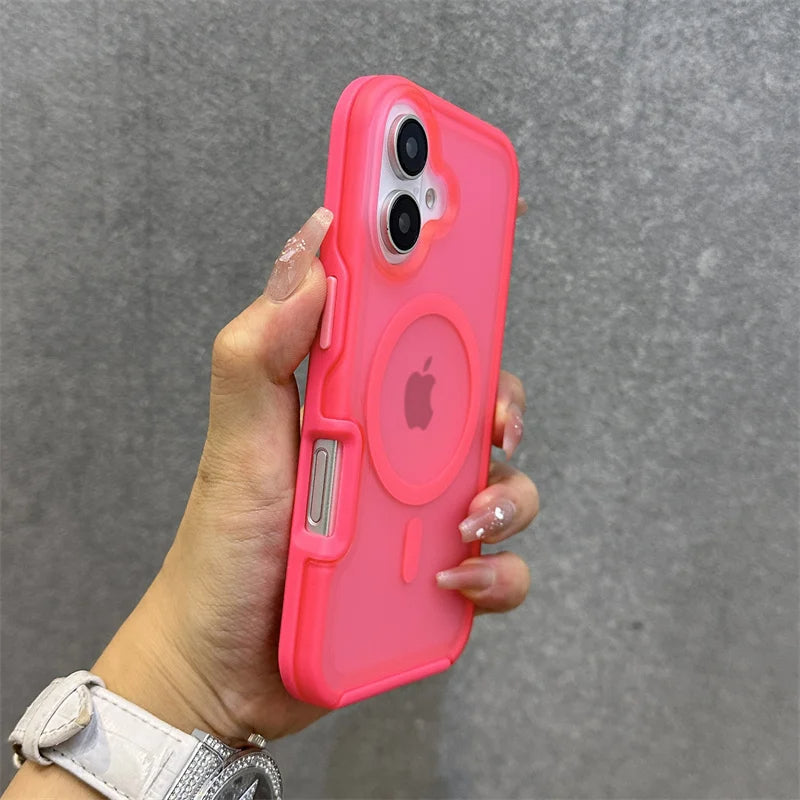 LuxuryKase LK173 Matte Translucent Armor Shockproof Mag-Safe Case Cover For iPhone