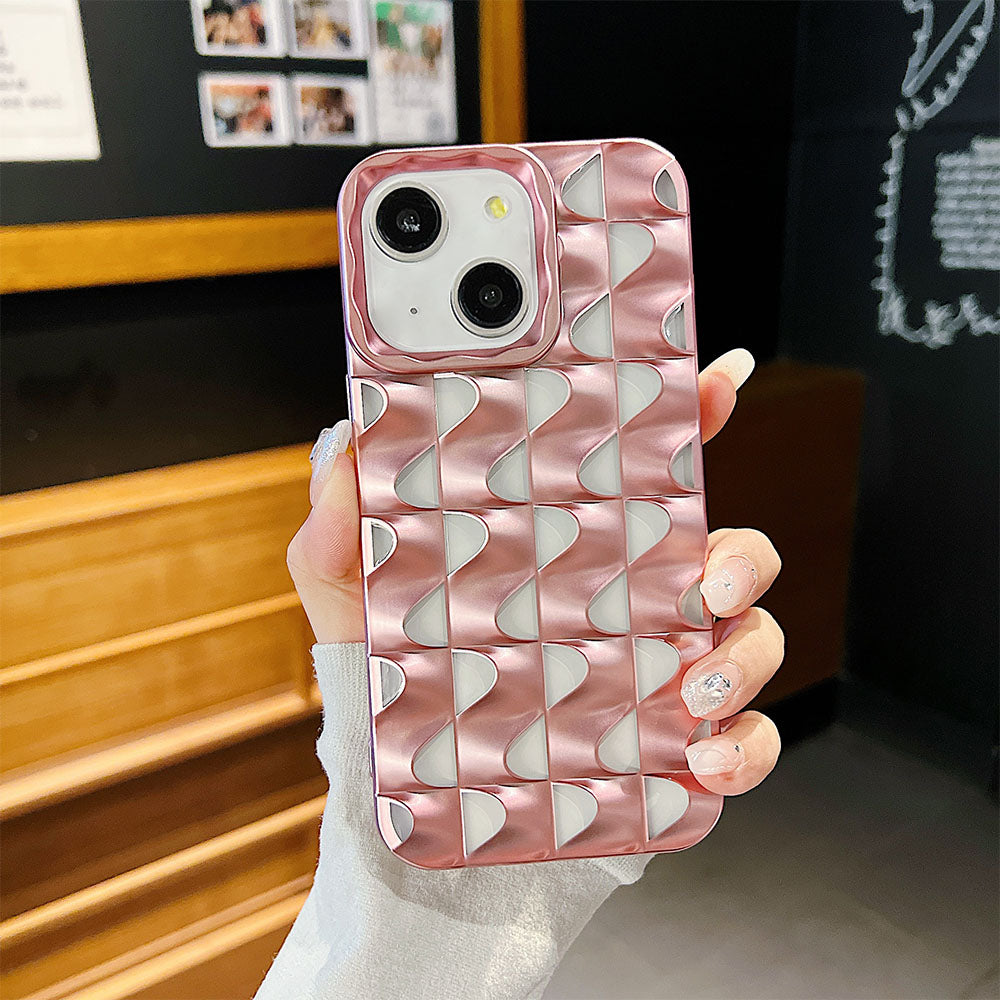 LuxuryKase LK148 3D Metal Texture Hollow S Pattern Soft For iPhone