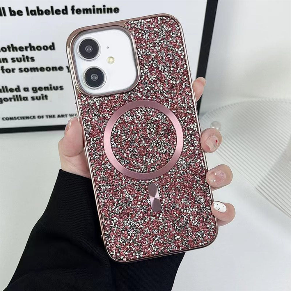 LuxuryKase LK133 Shining Star Flash Diamond Magnetic Mag-Safe Case for iPhone 11 12 13 14 15 Plus Pro Max