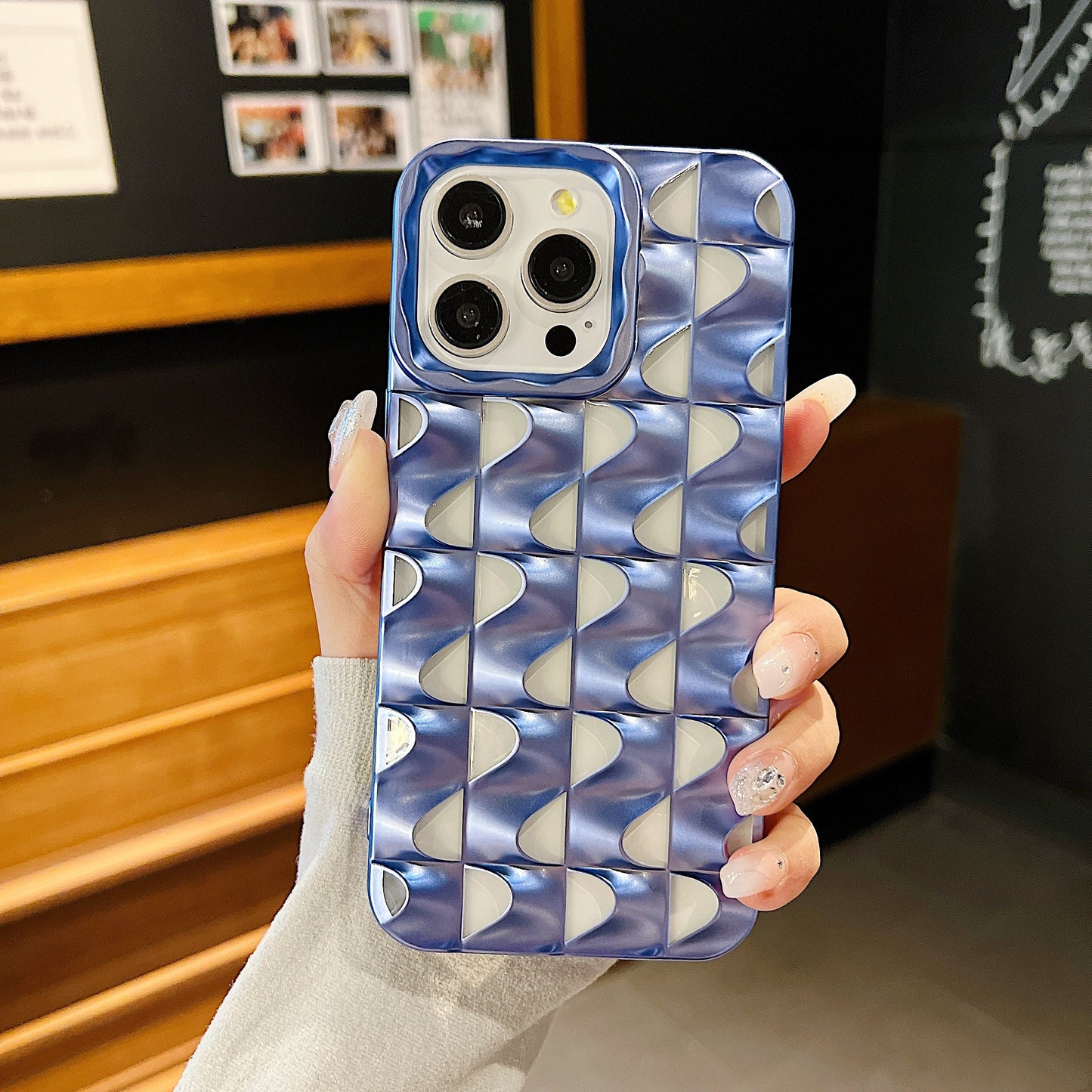 LuxuryKase LK148 3D Metal Texture Hollow S Pattern Soft For iPhone