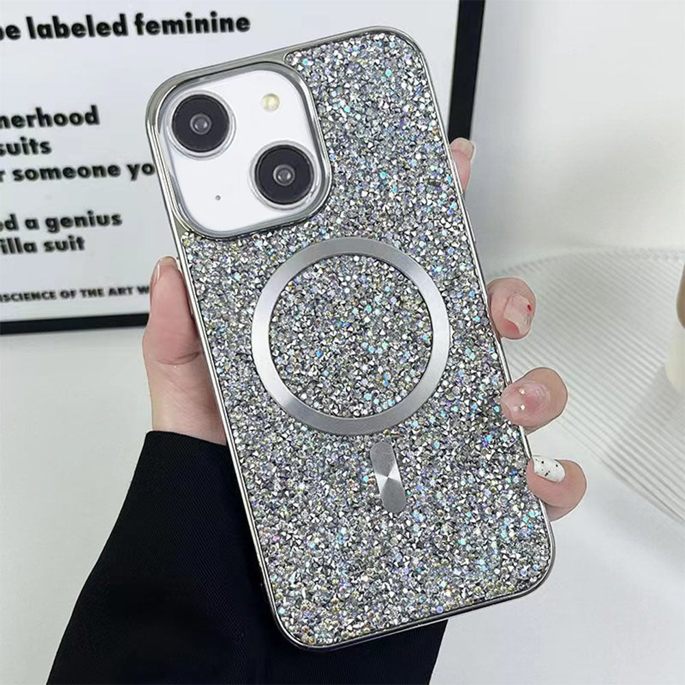 LuxuryKase LK133 Shining Star Flash Diamond Magnetic Mag-Safe Case for iPhone 11 12 13 14 15 Plus Pro Max