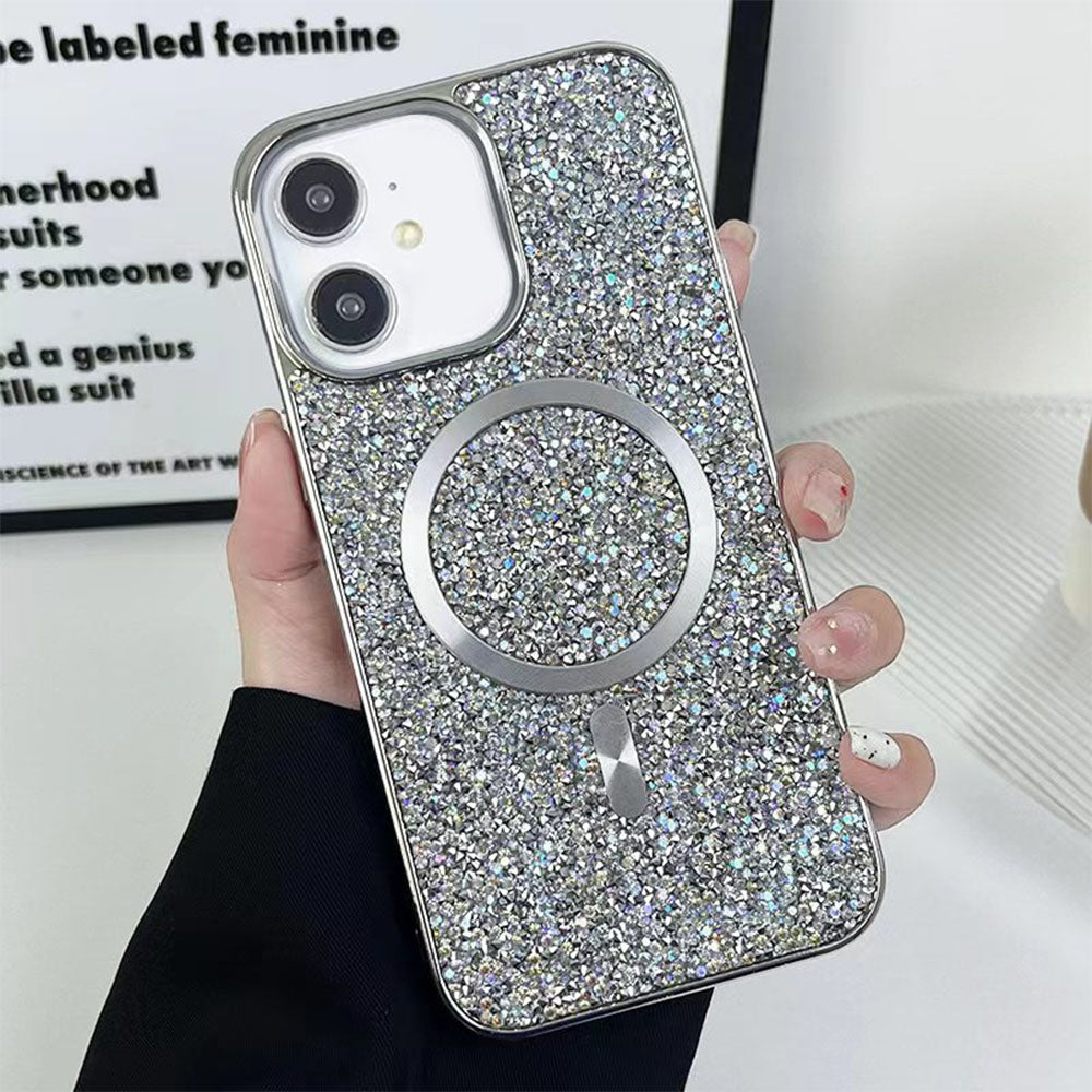 LuxuryKase LK133 Shining Star Flash Diamond Magnetic Mag-Safe Case for iPhone 11 12 13 14 15 Plus Pro Max