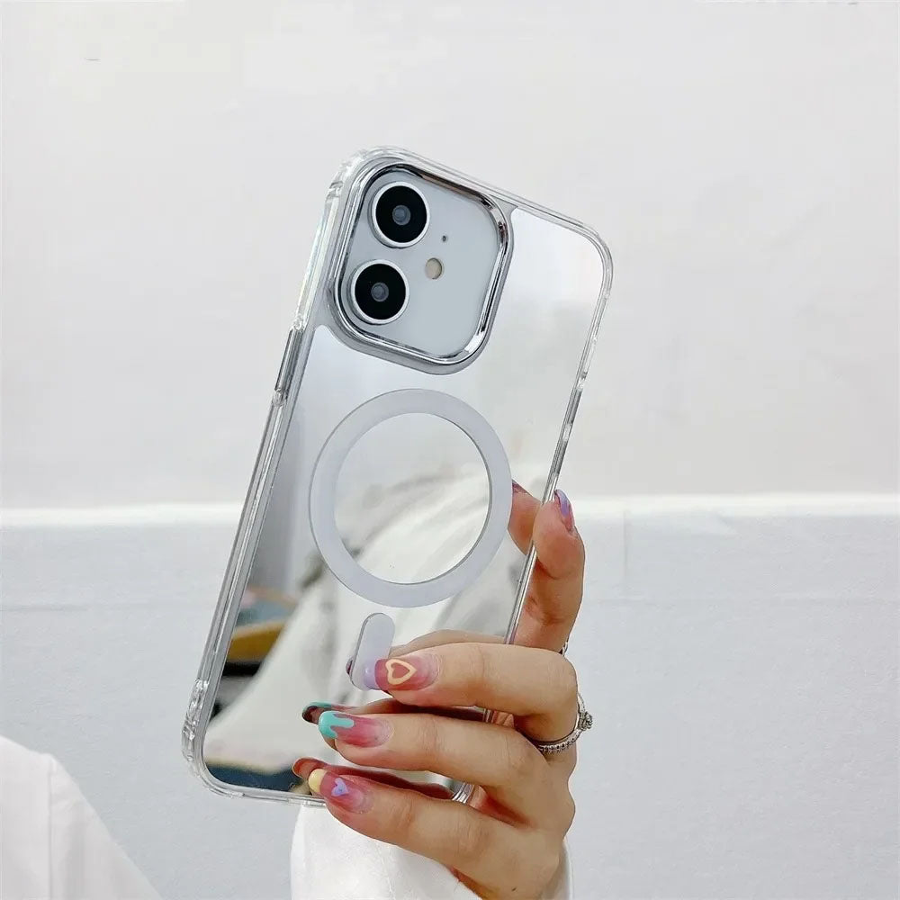 LK137 Makeup Mirror Magnetic Mag-Safe Wireless Charging Case For iPhone