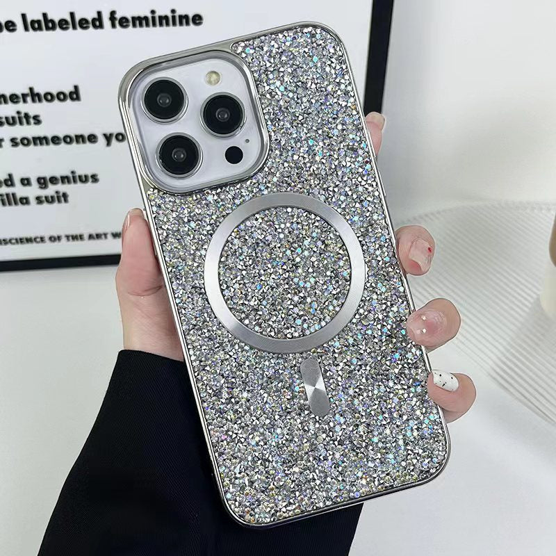 LuxuryKase LK133 Shining Star Flash Diamond Magnetic Mag-Safe Case for iPhone 11 12 13 14 15 Plus Pro Max