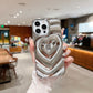 LuxuryKase LK159 Love Heart Plated Hollow Case Cover For iPhone