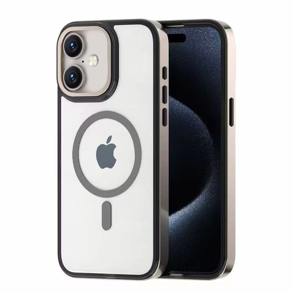 LuxuryKase LK178 Electroplate Titanium Matte Plated Acrylic Magnet Wireless Case Cover For iPhone 13 14 15 16 Plus Pro Max