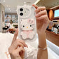 LuxuryKase LK163 Cute Kitty 3D Mirror Case Cover For iPhone 13 14 15 16 Plus Pro Max