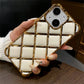 LuxuryKase LK152 Plating Diamond Lattice Grid Case For iPhone 13 14 15 Pro Plus Max