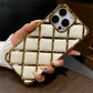 LuxuryKase LK152 Plating Diamond Lattice Grid Case For iPhone 13 14 15 Pro Plus Max