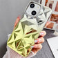 LuxuryKase LK136 Anti Yellowing Electroplated Diamond Gradient Pattern Case For iPhone 11 12 13 14 15 Plus Pro Max