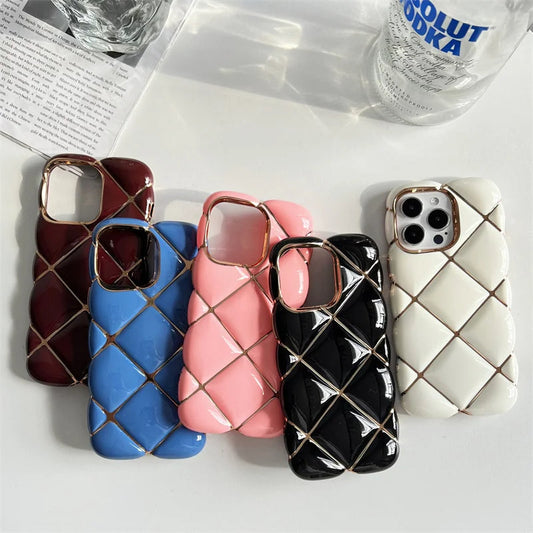 LuxuryKase LK153 Plated Rombus Soft Fundas Case For iPhone