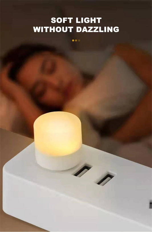 USB Night Light Mini LED Night Light USB Plug Lamp Power Bank Charging USB Book Lights Small Round Reading Eye Protection Lamps