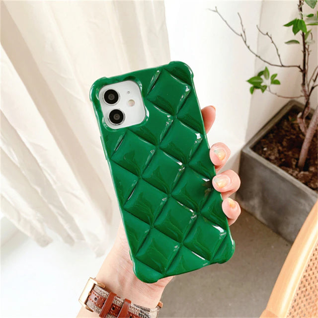 Us Lite Luxury Diamond Texture Soft Jelly Candy Silicone Case for iPhone 14 Plus Pro Max