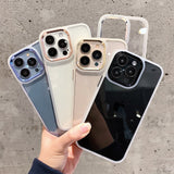 Luxurykase Clear Matte Bumper Shockproof Case With Metal Camera Protection For Iphone 11 12 13 14 15 Plus Mini Pro Max