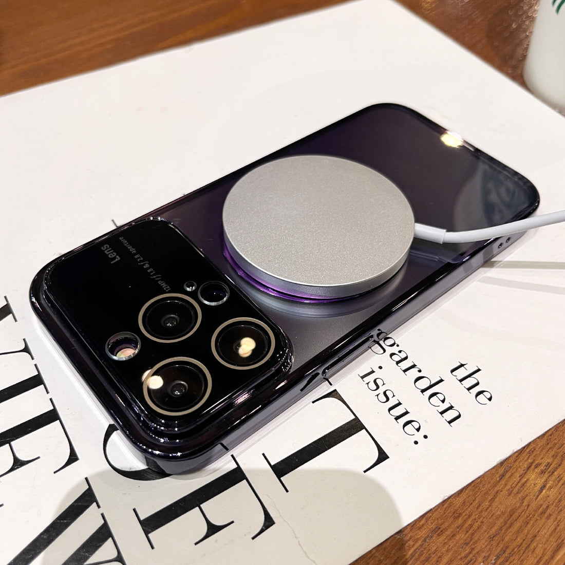 Luxurykase Plating Logo Hole Hard Case Compatible Mag-safe Magnetic Wireless Charger For Iphone 11 12 13 14 15 Plus Mini Pro Max