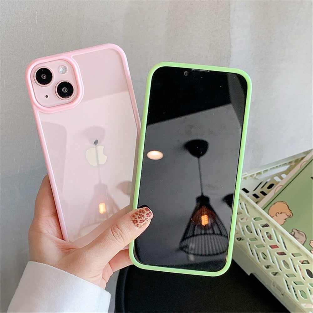 LuxuryKase Shockproof Silicone Bumper Transparent Protection Case Cover For Iphone