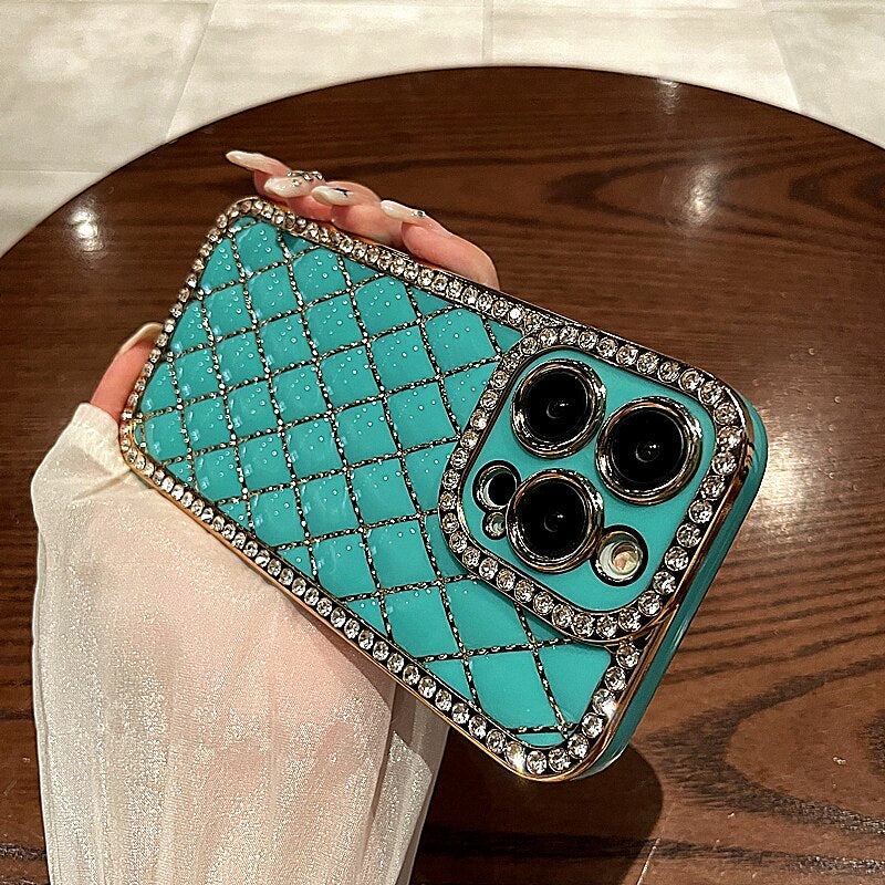 LuxuryKase Electroplated Glitter Diamond Rhinestone Phone Case For Iphone 11 12 13 14 Plus Mini Pro Max