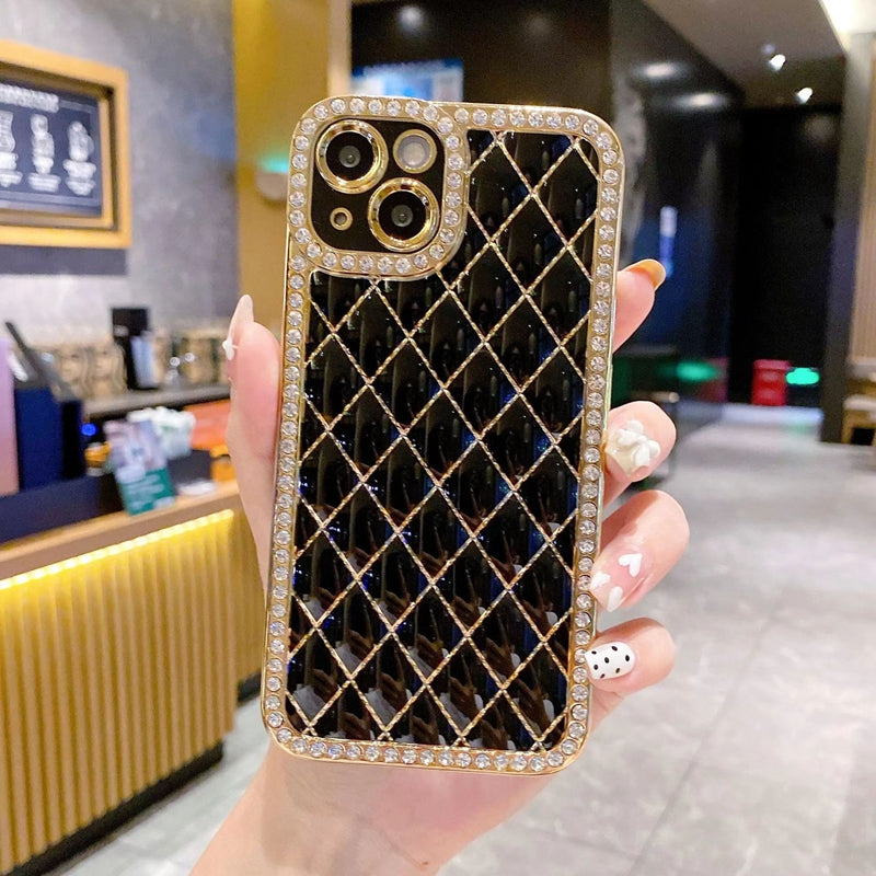 LuxuryKase Electroplated Glitter Diamond Rhinestone Phone Case For Iphone 11 12 13 14 Plus Mini Pro Max