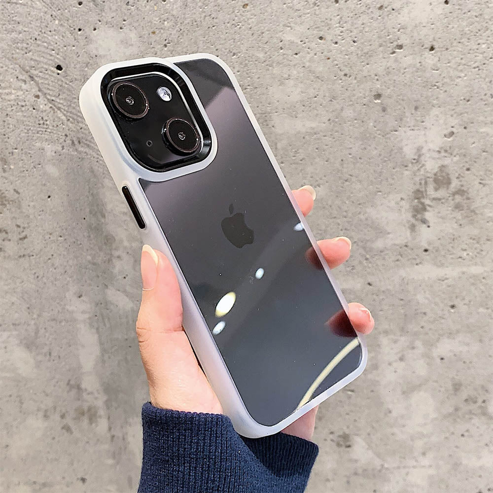 Luxurykase Clear Matte Bumper Shockproof Case With Metal Camera Protection For Iphone 11 12 13 14 15 Plus Mini Pro Max