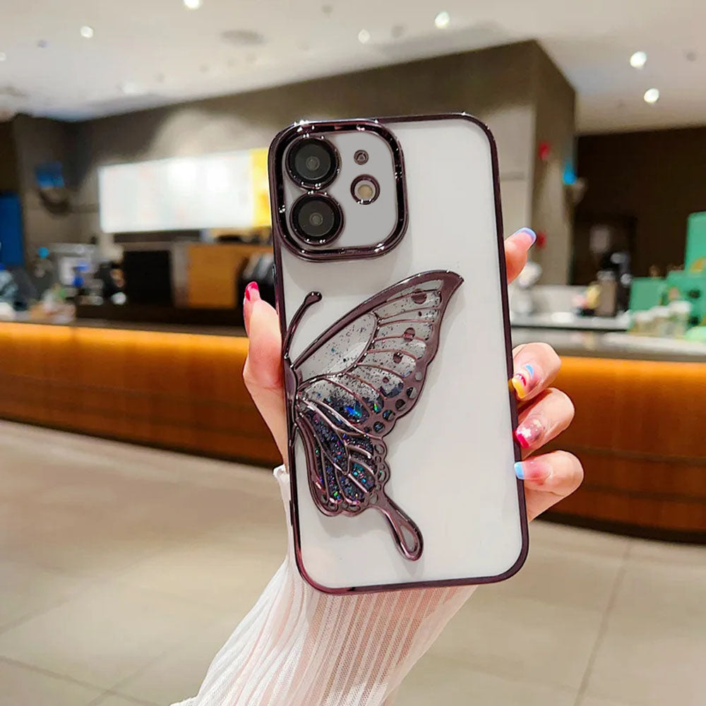 LuxuryKase LK100 Plating Dream Butterfly Clear Case Cover For iPhone 11 12 13 14 15 Plus Pro Max