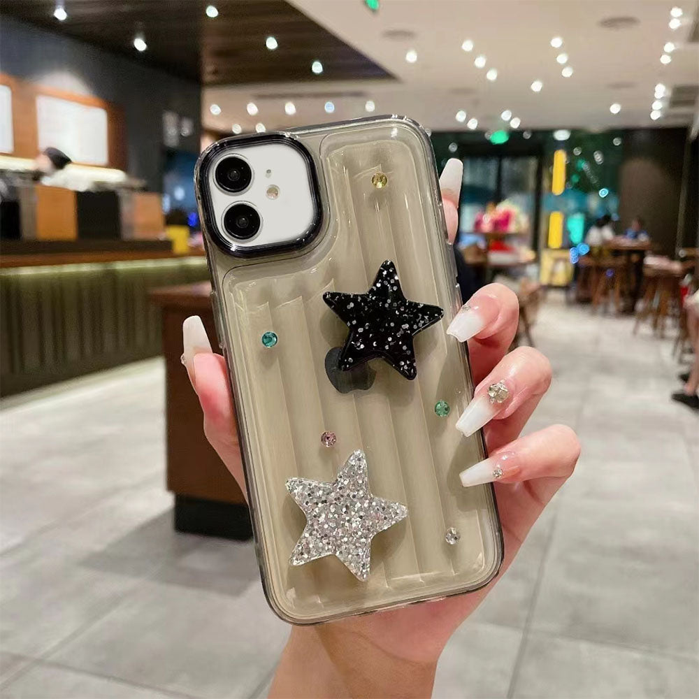 LuxuryKase LK119 Crystal Clear Bling Star Case For iPhone 11 12 13 14 15 Plus Pro Max