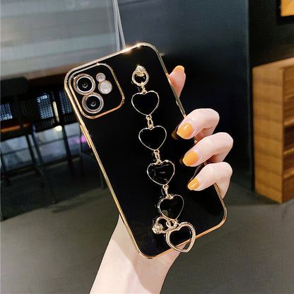 US LITE Luxury Heart Bracelet Chain Cover Case for Iphone 11 12 Mini Pro Max