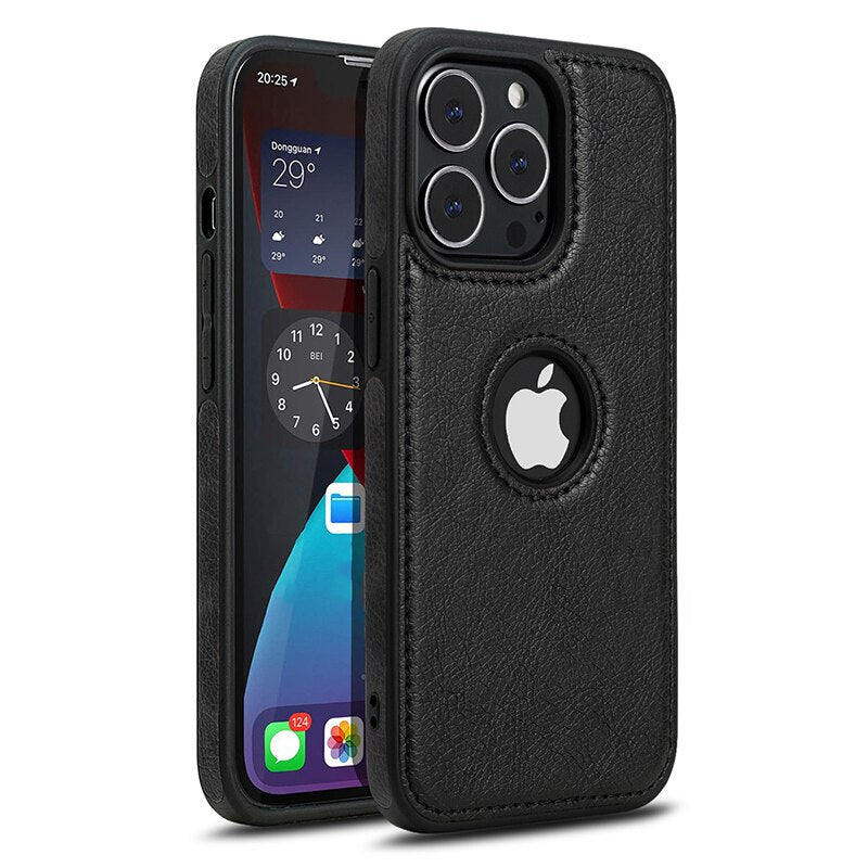 Luxurykase Business Style PU Leather Shockproof Case For Iphone 11 12 13 14 Plus Mini Pro Max