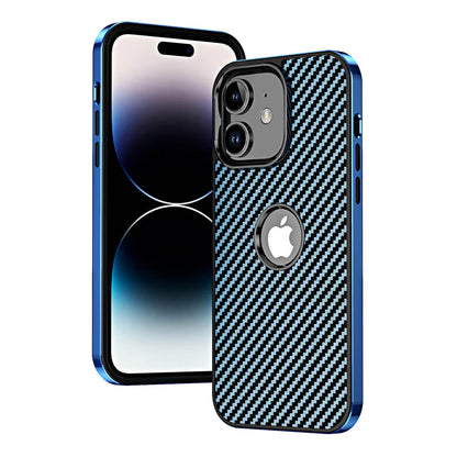 LuxuryKase Carbon Fiber Electroplated Shockproof Hybrid Hard Case for iPhone